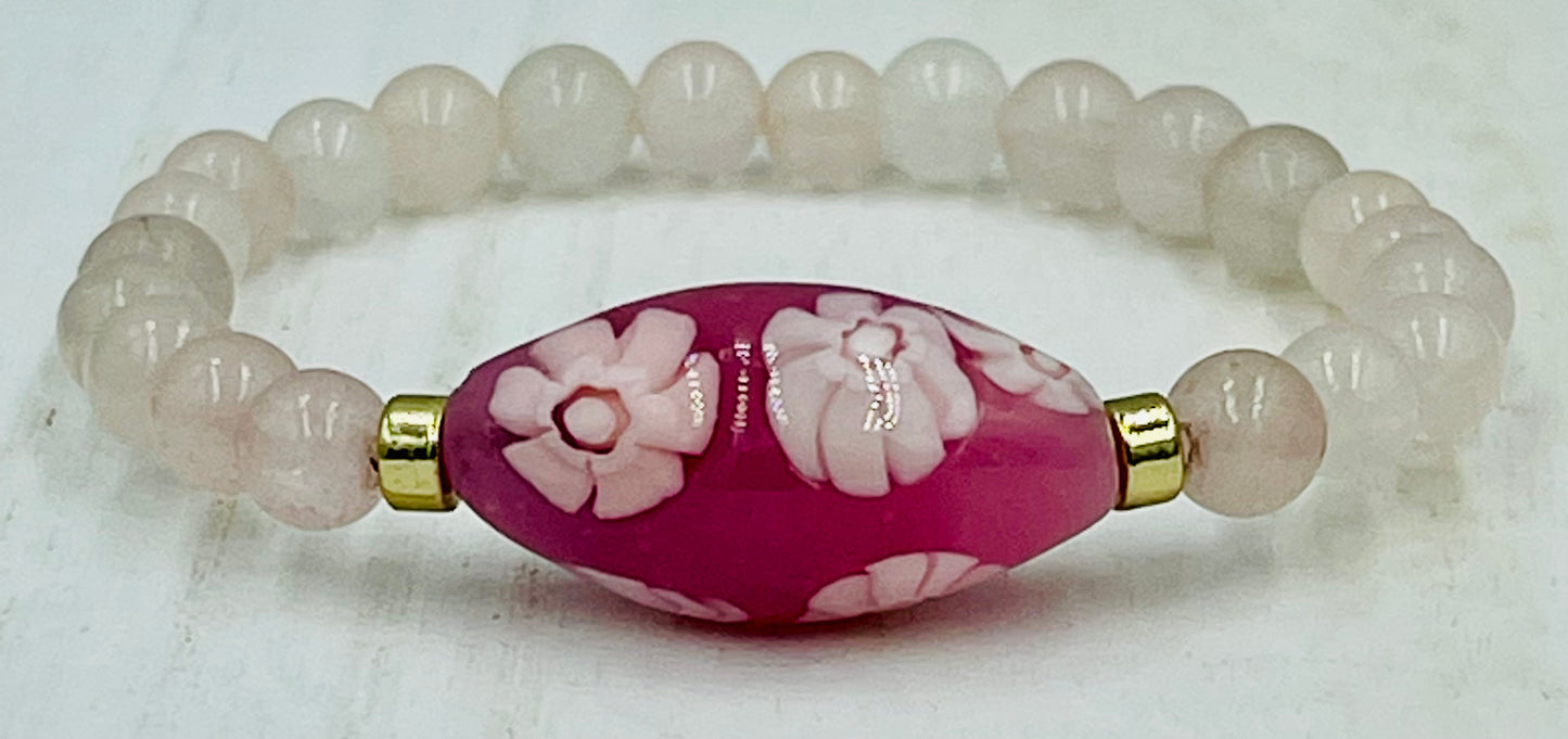 White Flowers on Pink