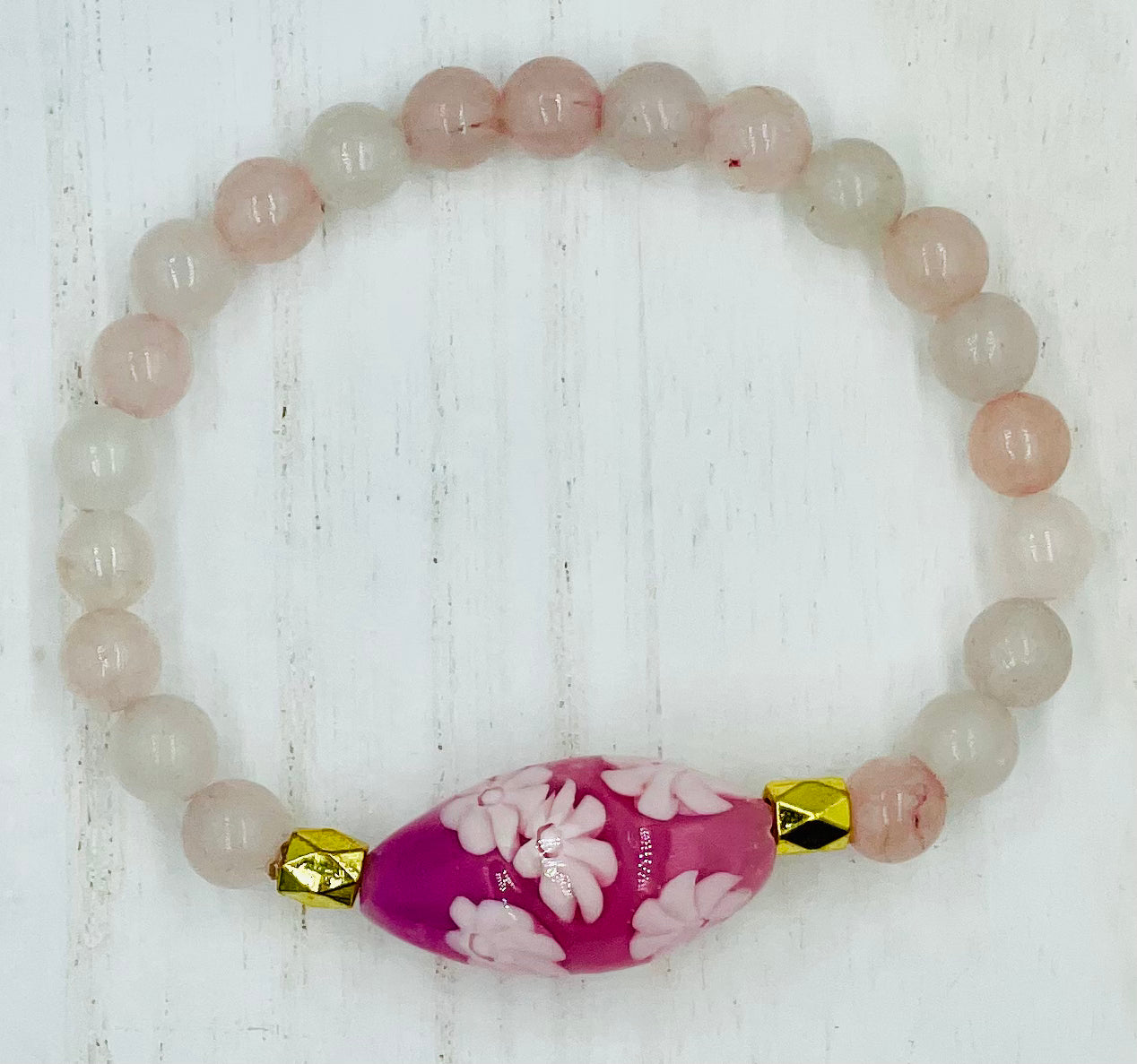 White Flowers on Pink